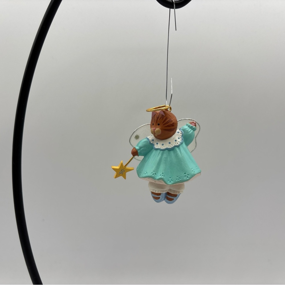 Hallmark Keepsake Ornament‎ Dated 1990 Vintage Angel Kitty Handcrafted